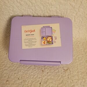 Cat & Jack Bento Box Purple 3 Compartment Recycled Plastic Lunch Container NEW